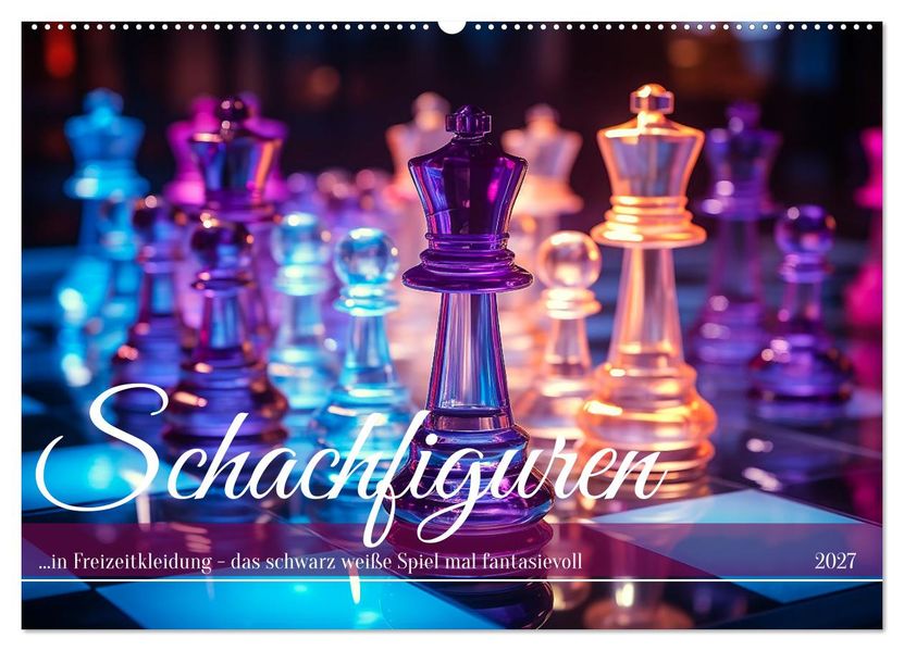 Schachfiguren in Freizeitkleidung (Wandkalender 2027 DIN A2 quer) CALVENDO Monatskalender