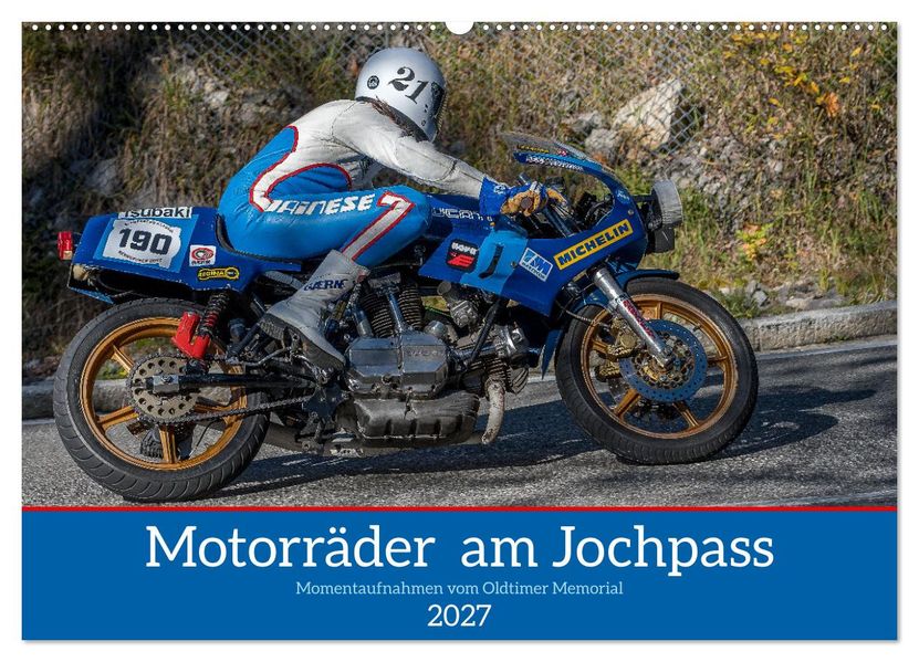 Motorräder am Jochpass (Wandkalender 2027 DIN A2 quer) CALVENDO Monatskalender
