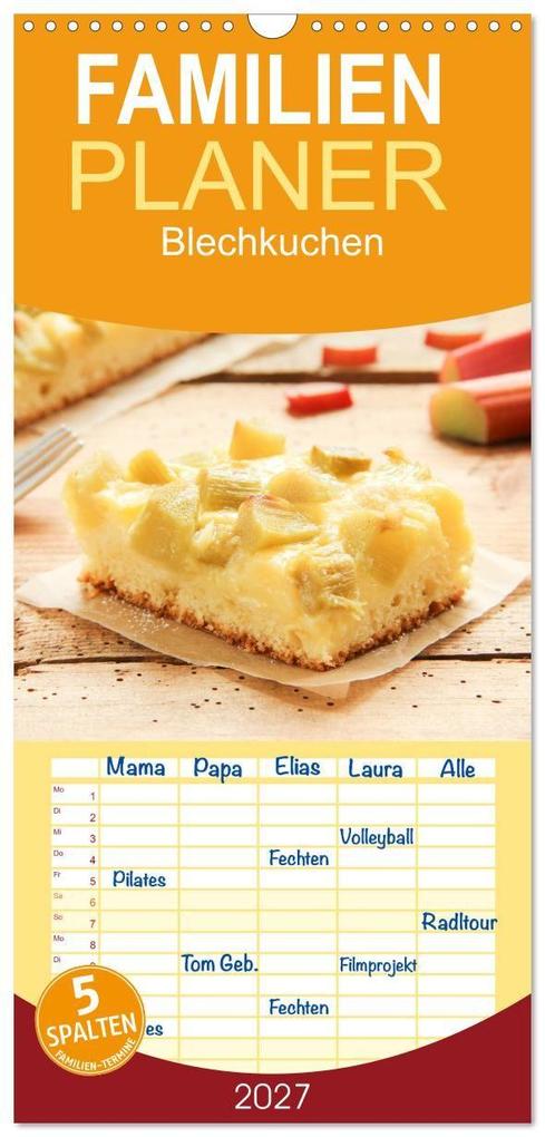 Familienplaner 2027 - Blechkuchen mit 5 Spalten (Wandkalender 21 x 45 cm) CALVENDO