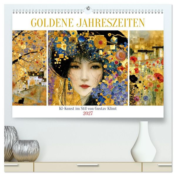 Goldene Jahreszeiten (hochwertiger Premium Wandkalender 2027 DIN A2 quer) Kunstdruck in Hochglanz