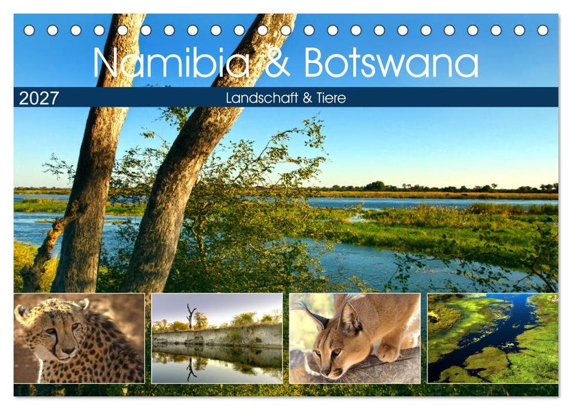 Namibia & Botswana (Tischkalender 2027 DIN A5 quer) CALVENDO Monatskalender