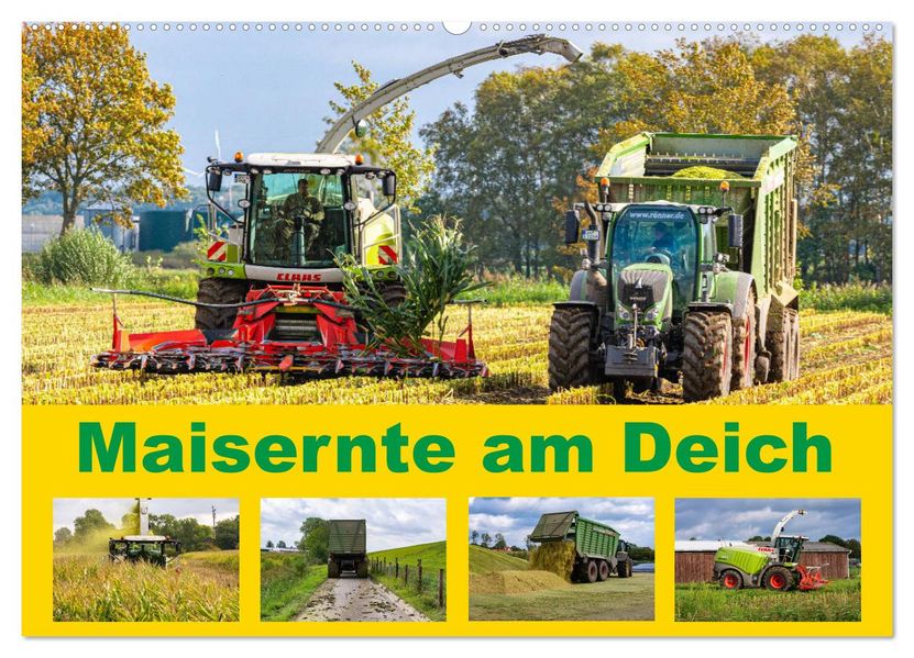 Maisernte am Deich (Wandkalender 2027 DIN A2 quer) CALVENDO Monatskalender