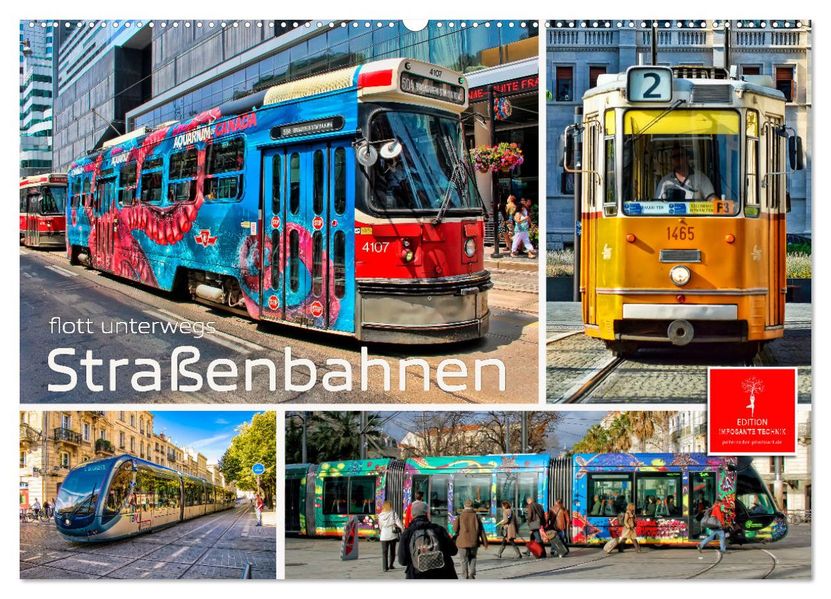 Straßenbahnen - flott unterwegs (Wandkalender 2027 DIN A2 quer) CALVENDO Monatskalender