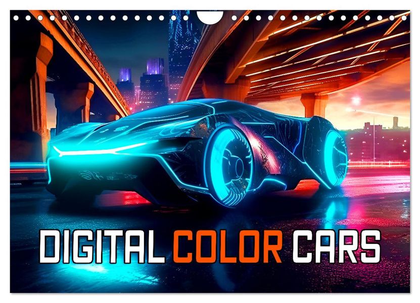 Digital Color Cars (Wandkalender 2027 DIN A4 quer) CALVENDO Monatskalender