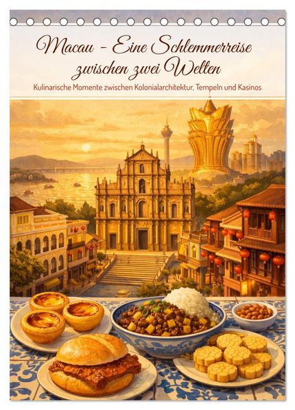Macau - Eine Schlemmerreise zwischen zwei Welten (Tischkalender 2027 DIN A5 hoch) CALVENDO Monatskalender