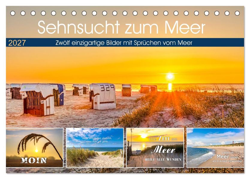 Sehnsucht zum Meer (Tischkalender 2027 DIN A5 quer) CALVENDO Monatskalender
