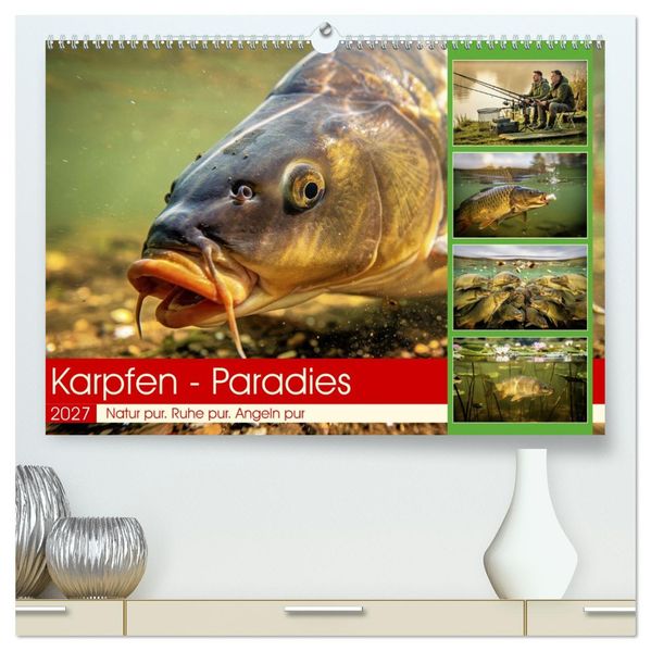 Karpfen - Paradies (hochwertiger Premium Wandkalender 2027 DIN A2 quer) Kunstdruck in Hochglanz