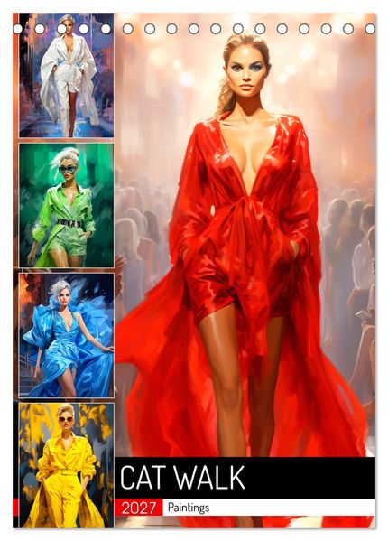 Cat Walk. Paintings (Tischkalender 2027 DIN A5 hoch) CALVENDO Monatskalender