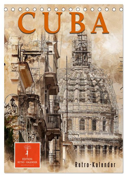 Cuba Retro Kalender (Tischkalender 2027 DIN A5 hoch) CALVENDO Monatskalender