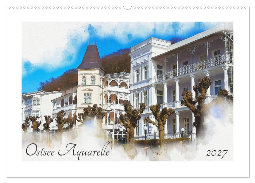 Ostsee Aquarelle (Wandkalender 2027 DIN A2 quer) CALVENDO Monatskalender