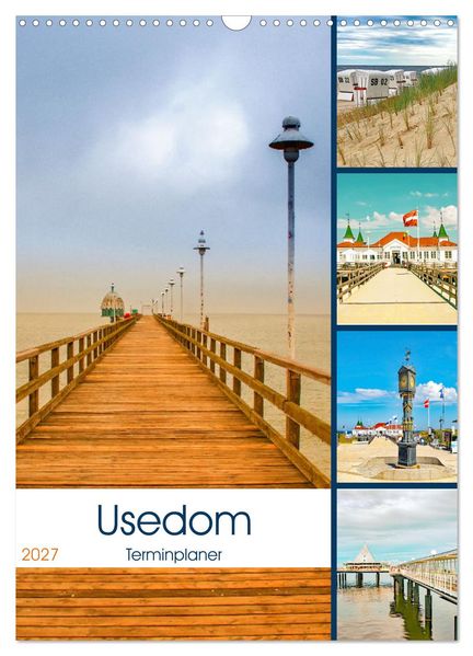 Usedom - Terminplaner (Wandkalender 2027 DIN A3 hoch) CALVENDO Monatskalender