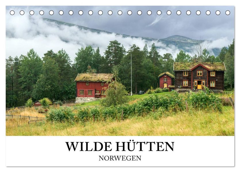 Norwegen Kalender - Wilde Hütten in den Bergen (Tischkalender 2027 DIN A5 quer) CALVENDO Monatskalender