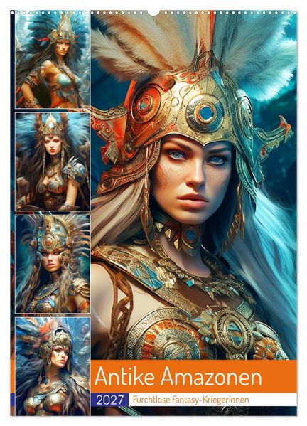 Antike Amazonen. Furchtlose Fantasy-Kriegerinnen (Wandkalender 2027 DIN A2 hoch) CALVENDO Monatskalender