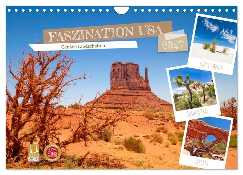 FASZINATION USA Geniale Landschaften (Wandkalender 2027 DIN A4 quer) CALVENDO Monatskalender