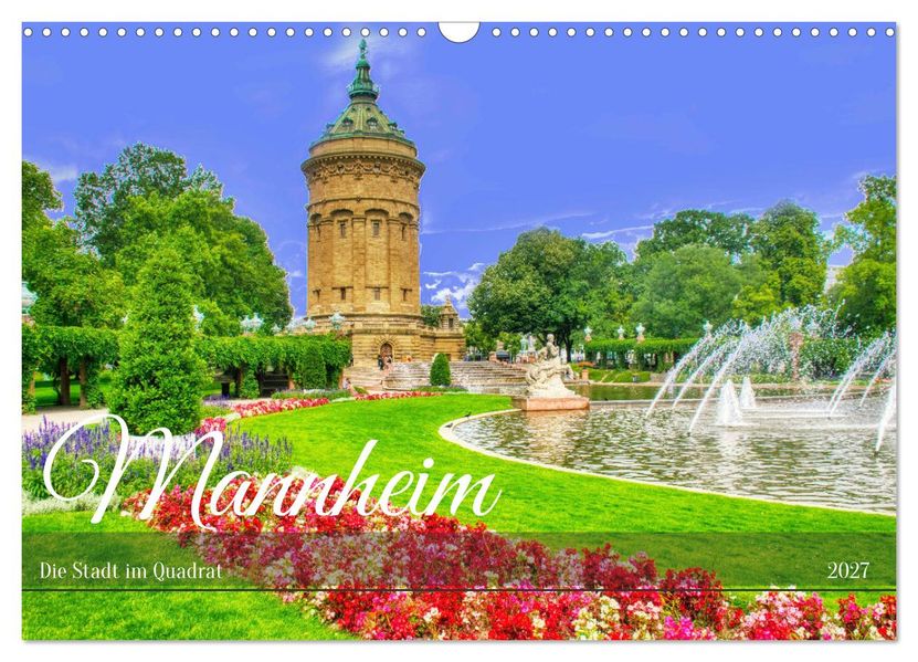 Mannheim - Die Stadt im Quadrat (Wandkalender 2027 DIN A3 quer) CALVENDO Monatskalender