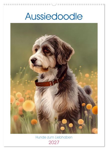 Aussiedoodle - Hunde zum Liebhaben (Wandkalender 2027 DIN A2 hoch) CALVENDO Monatskalender