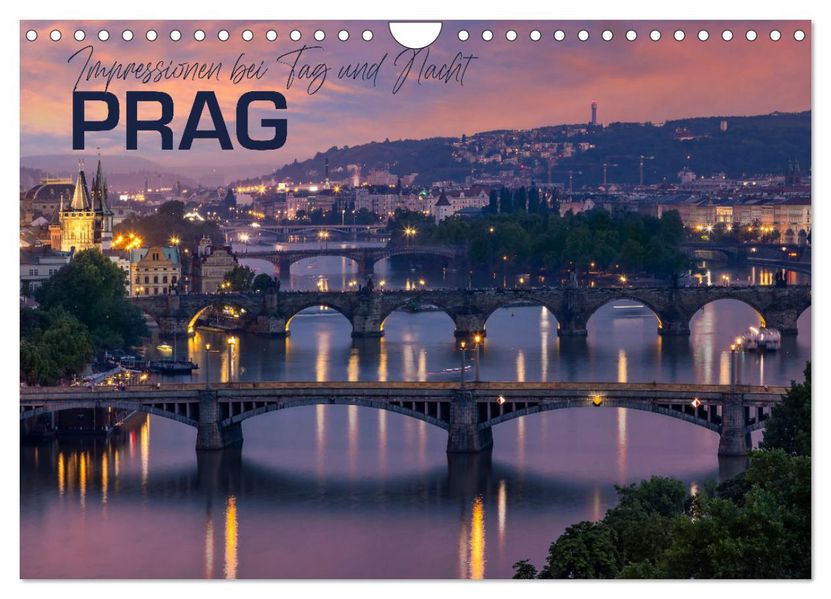 PRAG Impressionen bei Tag und Nacht (Wandkalender 2027 DIN A4 quer) CALVENDO Monatskalender