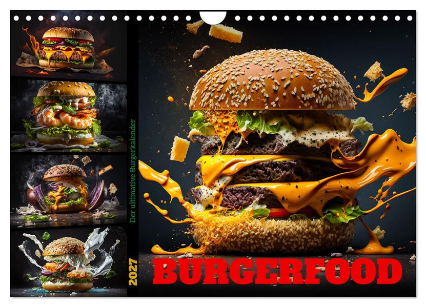 Burgerfood (Wandkalender 2027 DIN A4 quer) CALVENDO Monatskalender