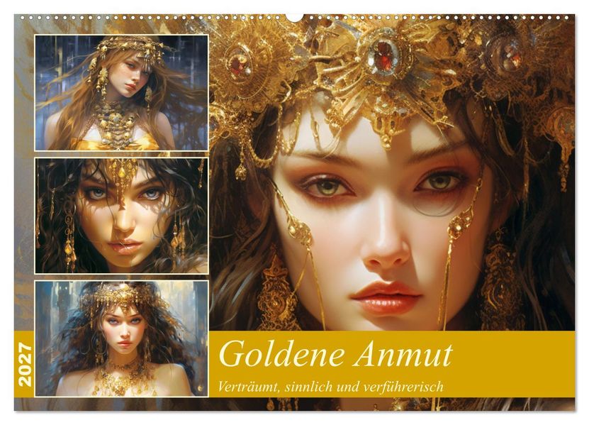 Goldene Anmut. Verträumt sinnlich und verführerisch (Wandkalender 2027 DIN A2 quer) CALVENDO Monatskalender