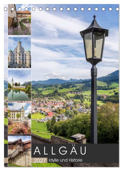 ALLGÄU Idylle und Historie (Tischkalender 2027 DIN A5 hoch) CALVENDO Monatskalender