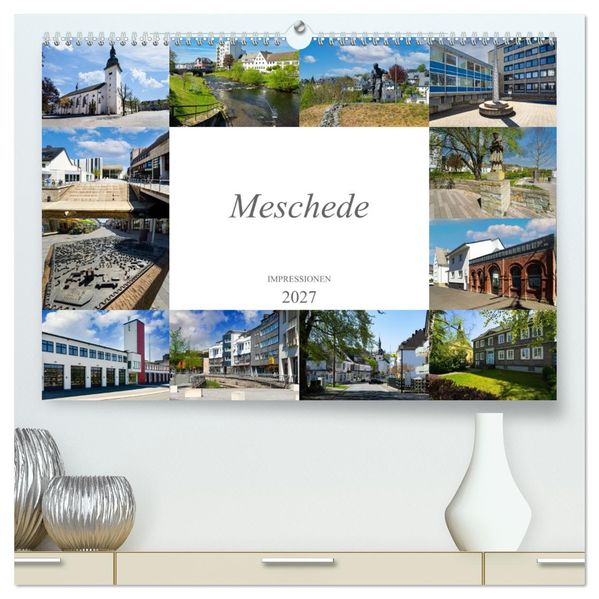 Meschede Impressionen (hochwertiger Premium Wandkalender 2027 DIN A2 quer) Kunstdruck in Hochglanz