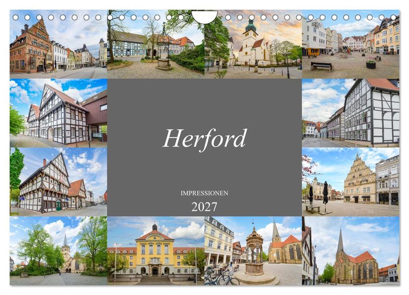 Herford Impressionen (Wandkalender 2027 DIN A4 quer) CALVENDO Monatskalender