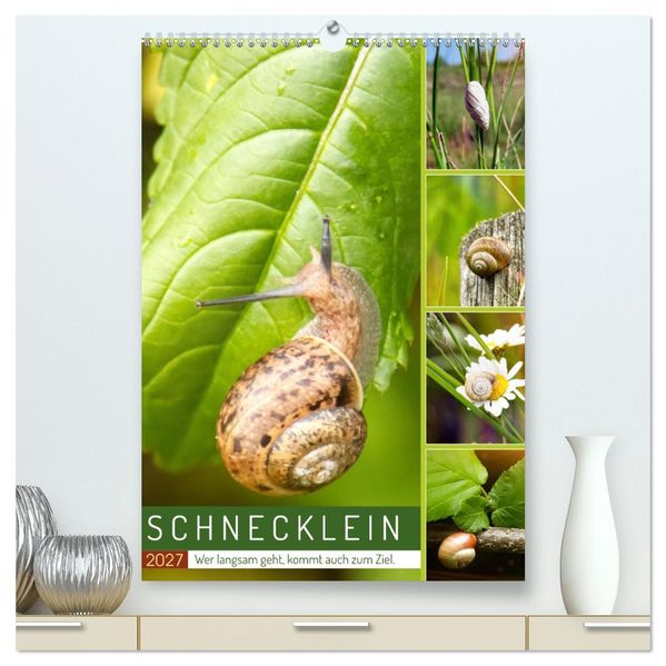 Schnecklein (hochwertiger Premium Wandkalender 2027 DIN A2 hoch) Kunstdruck in Hochglanz