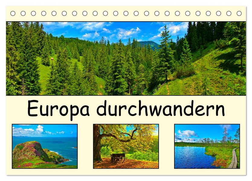 Europa durchwandern (Tischkalender 2027 DIN A5 quer) CALVENDO Monatskalender