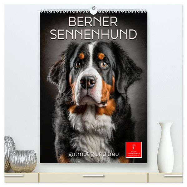Berner Sennenhund - gutmütig und treu (hochwertiger Premium Wandkalender 2027 DIN A2 hoch) Kunstdruck in Hochglanz