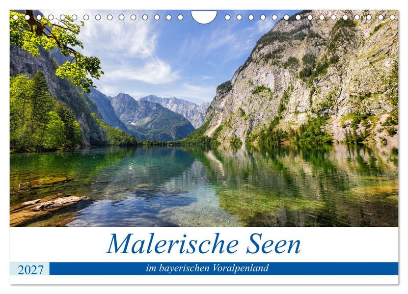 Malerische Seen im bayerischen Voralpenland (Wandkalender 2027 DIN A4 quer) CALVENDO Monatskalender