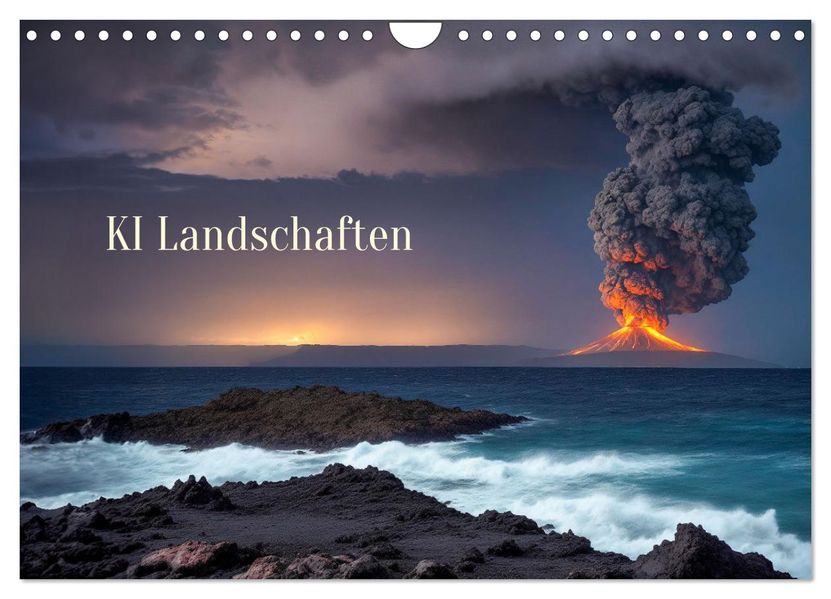 KI Landschaften (Wandkalender 2027 DIN A4 quer) CALVENDO Monatskalender
