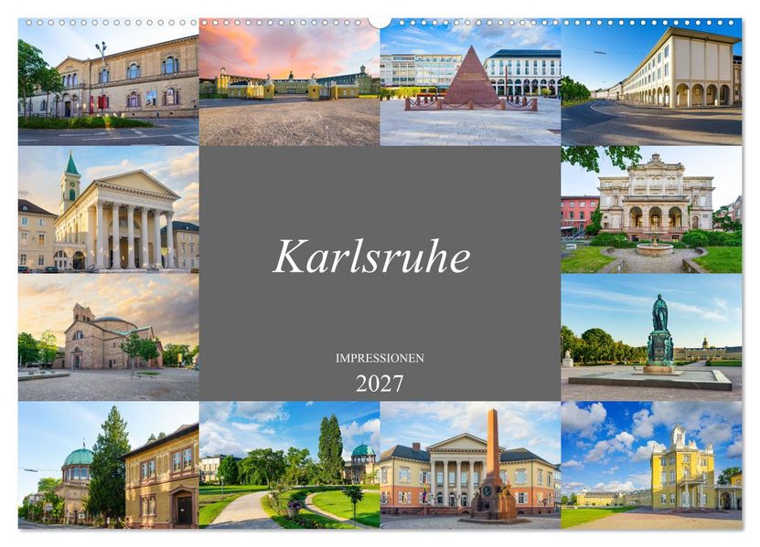 Karlsruhe Impressionen (Wandkalender 2027 DIN A2 quer) CALVENDO Monatskalender