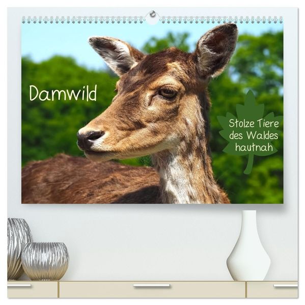 Damwild - stolze Tiere des Waldes hautnah (hochwertiger Premium Wandkalender 2027 DIN A2 quer) Kunstdruck in Hochglanz