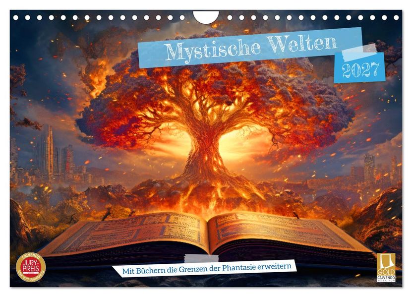 Mystische Welten - Mit Büchern die Grenzen der Phantasie erweitern (Wandkalender 2027 DIN A4 quer) CALVENDO Monatskalender