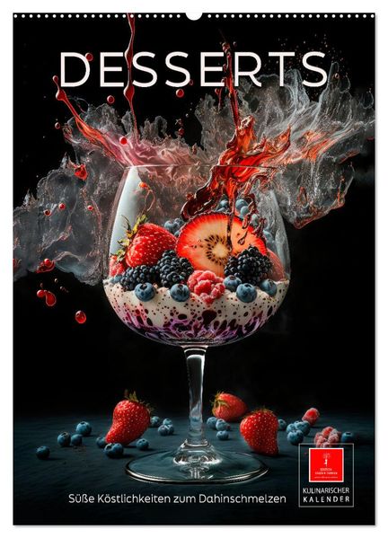 Desserts - Süße Köstlichkeiten zum Dahinschmelzen (Wandkalender 2027 DIN A2 hoch) CALVENDO Monatskalender