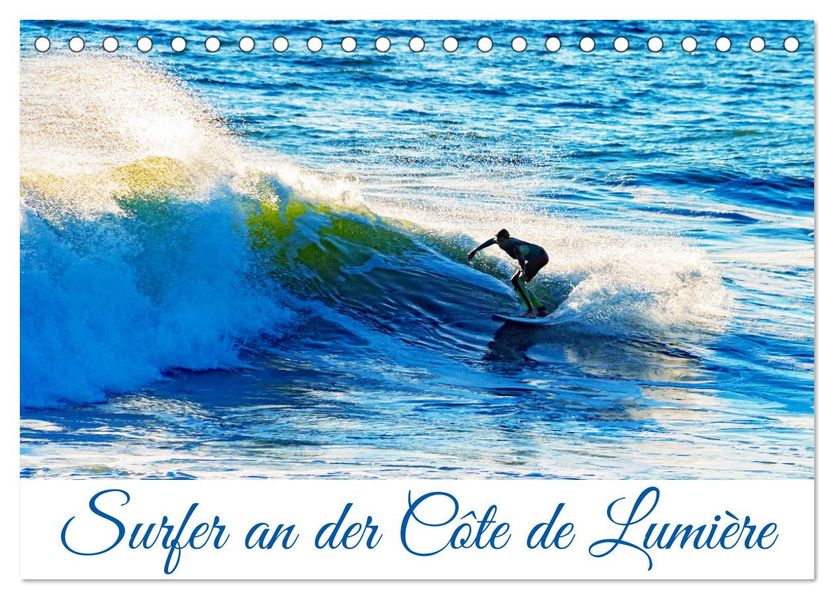 Surfer an der Côte de Lumière (Tischkalender 2027 DIN A5 quer) CALVENDO Monatskalender
