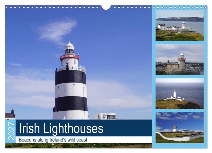 Irish Lighthouses - Beacons along Ireland's wild coast (Wall Calendar 2027 DIN A3 landscape) CALVENDO 12 Month Wall Calendar