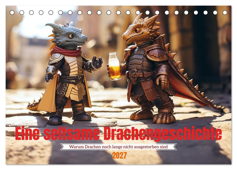 Eine seltsame Drachengeschichte (Tischkalender 2027 DIN A5 quer) CALVENDO Monatskalender