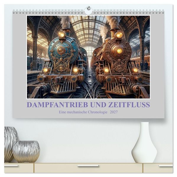Dampfantrieb und Zeitfluss: Eine mechanische Chronologie (hochwertiger Premium Wandkalender 2027 DIN A2 quer) Kunstdruck in Hochglanz