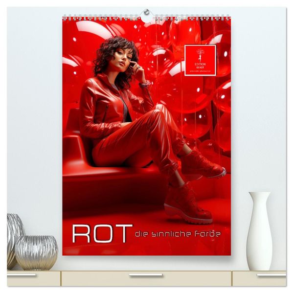 Rot die sinnliche Farbe (hochwertiger Premium Wandkalender 2027 DIN A2 hoch) Kunstdruck in Hochglanz