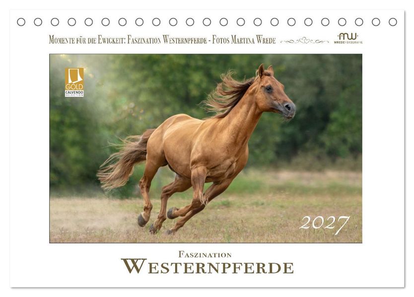 Faszination Westernpferde (Tischkalender 2027 DIN A5 quer) CALVENDO Monatskalender