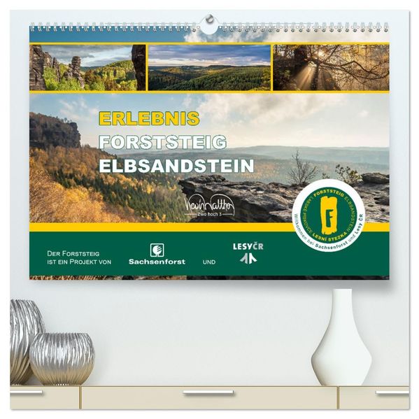 Erlebnis Forststeig Elbsandstein (hochwertiger Premium Wandkalender 2027 DIN A2 quer) Kunstdruck in Hochglanz