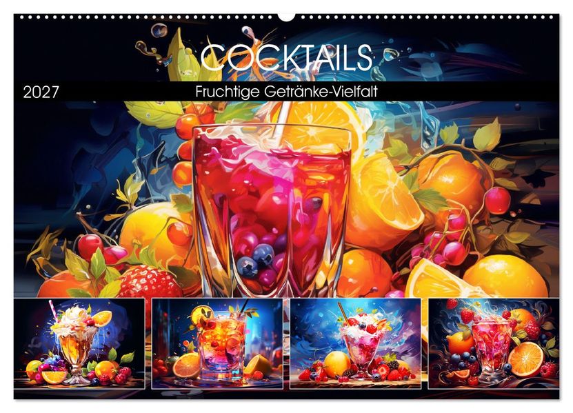 Cocktails. Fruchtige Getränke-Vielfalt (Wandkalender 2027 DIN A2 quer) CALVENDO Monatskalender
