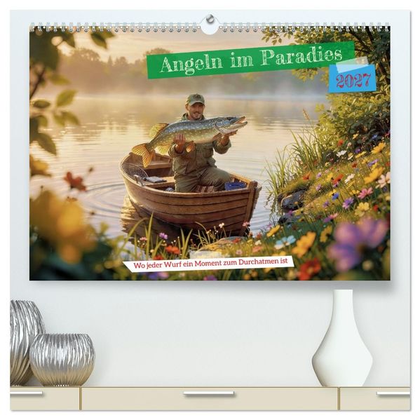 Angeln im Paradies (hochwertiger Premium Wandkalender 2027 DIN A2 quer) Kunstdruck in Hochglanz