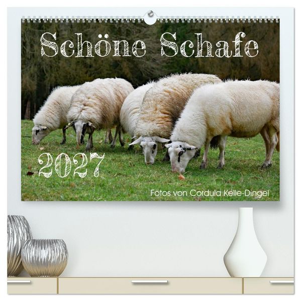 Schöne Schafe (hochwertiger Premium Wandkalender 2027 DIN A2 quer) Kunstdruck in Hochglanz