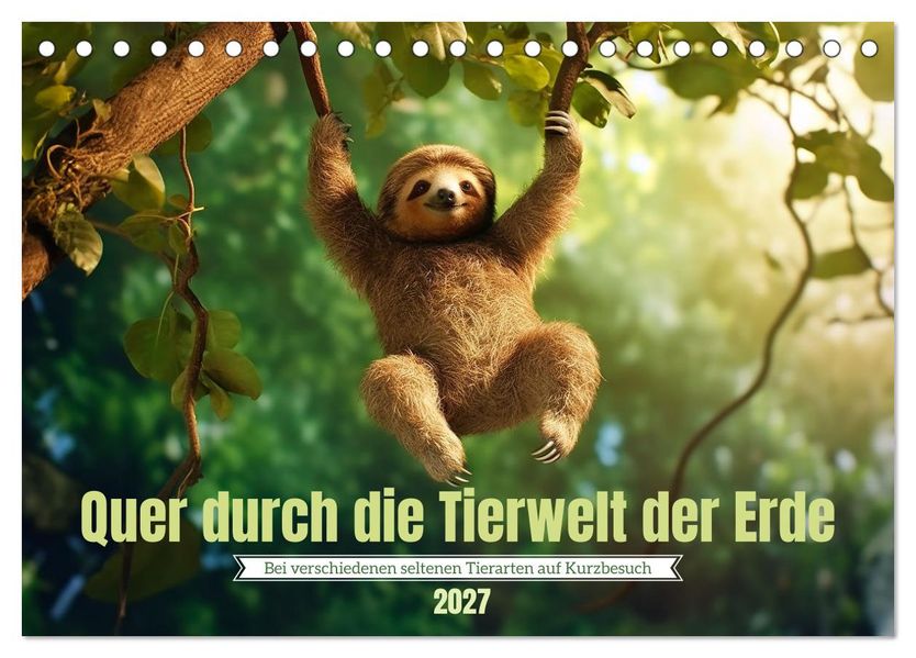 Quer durch die Tierwelt der Erde (Tischkalender 2027 DIN A5 quer) CALVENDO Monatskalender