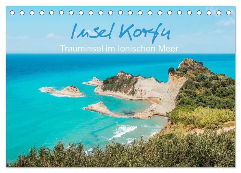 Insel Korfu - Trauminsel im Ionischen Meer (Tischkalender 2027 DIN A5 quer) CALVENDO Monatskalender