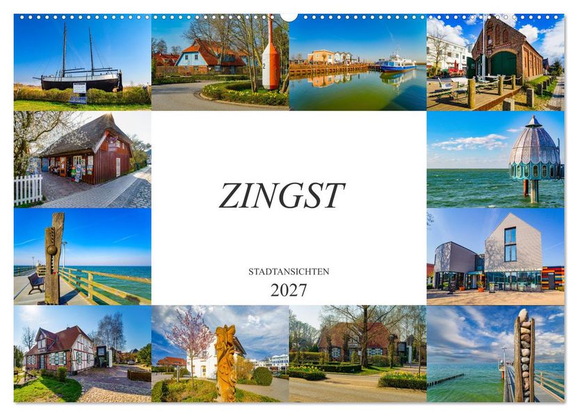 Zingst Stadtansichten (Wandkalender 2027 DIN A2 quer) CALVENDO Monatskalender