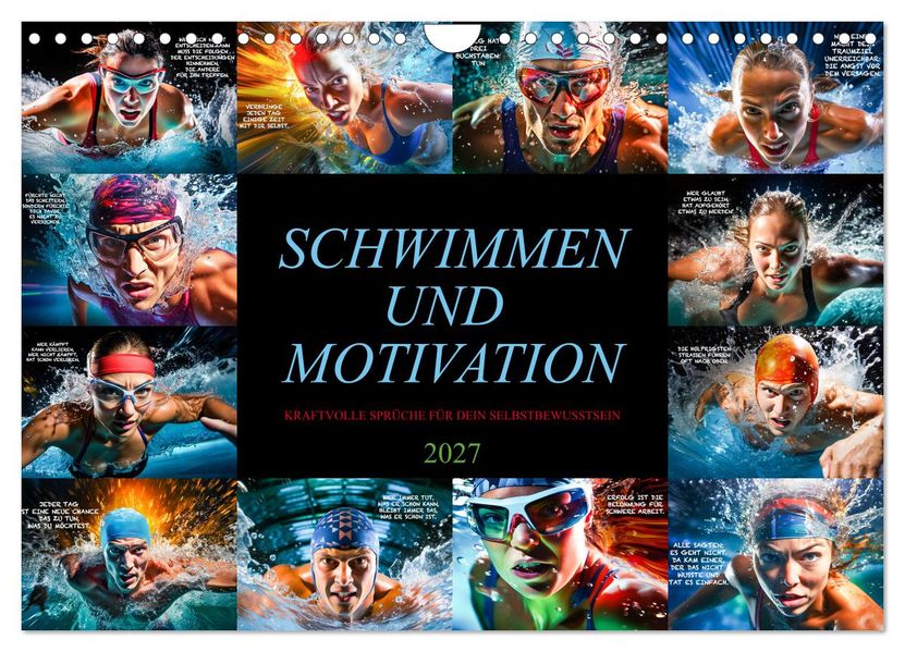 Schwimmen und Motivation (Wandkalender 2027 DIN A4 quer) CALVENDO Monatskalender