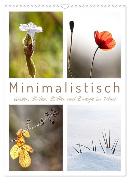 Minimalistisch Gräser Blüten Blätter und Zweige im Fokus (Wandkalender 2027 DIN A3 hoch) CALVENDO Monatskalender